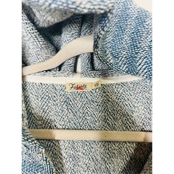 Faherty Whitewater French Terry Blue White Pullover Hoodie - Picture 4 of 9